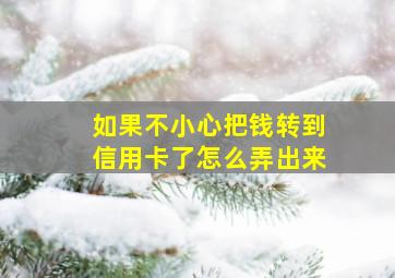 如果不小心把钱转到信用卡了怎么弄出来