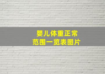 婴儿体重正常范围一览表图片