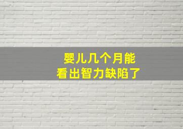 婴儿几个月能看出智力缺陷了