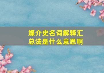 媒介史名词解释汇总法是什么意思啊