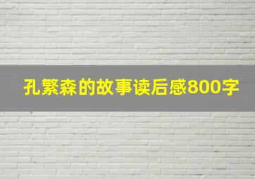 孔繁森的故事读后感800字