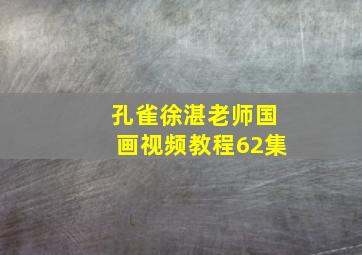 孔雀徐湛老师国画视频教程62集