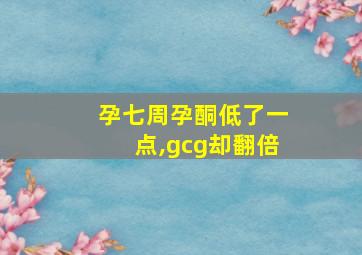 孕七周孕酮低了一点,gcg却翻倍