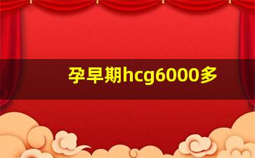 孕早期hcg6000多