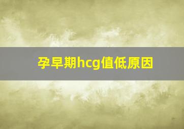 孕早期hcg值低原因