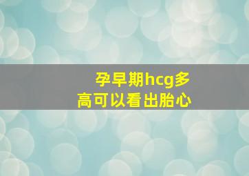 孕早期hcg多高可以看出胎心