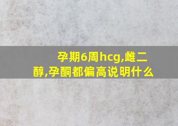 孕期6周hcg,雌二醇,孕酮都偏高说明什么