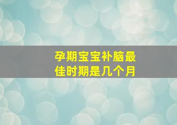 孕期宝宝补脑最佳时期是几个月