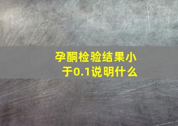 孕酮检验结果小于0.1说明什么