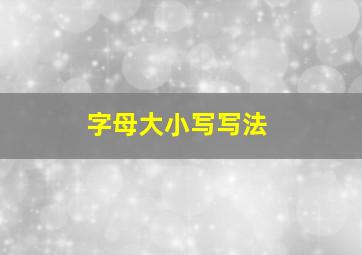 字母大小写写法