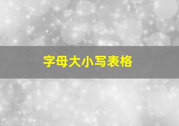 字母大小写表格