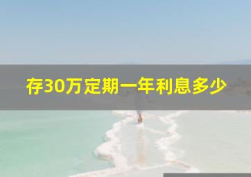 存30万定期一年利息多少