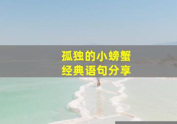 孤独的小螃蟹经典语句分享