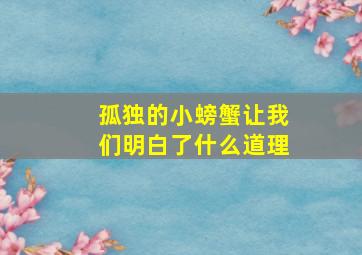 孤独的小螃蟹让我们明白了什么道理