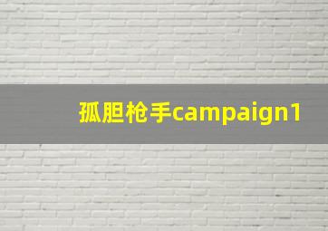 孤胆枪手campaign1