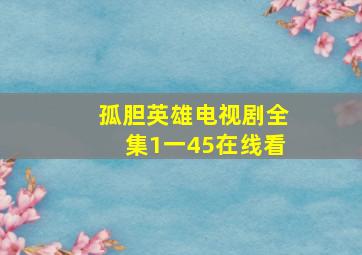 孤胆英雄电视剧全集1一45在线看