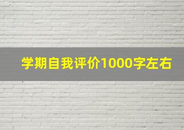 学期自我评价1000字左右