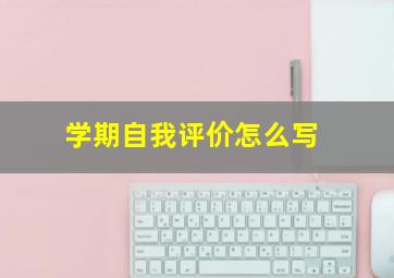 学期自我评价怎么写