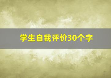 学生自我评价30个字