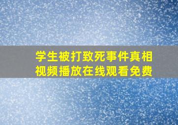 学生被打致死事件真相视频播放在线观看免费