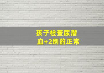 孩子检查尿潜血+2别的正常