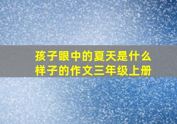 孩子眼中的夏天是什么样子的作文三年级上册