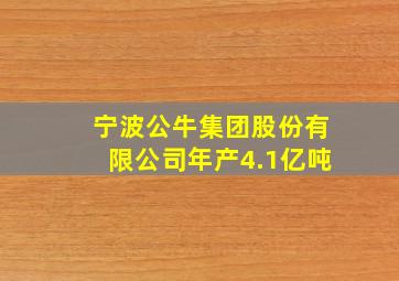 宁波公牛集团股份有限公司年产4.1亿吨