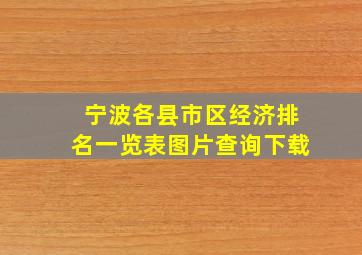 宁波各县市区经济排名一览表图片查询下载