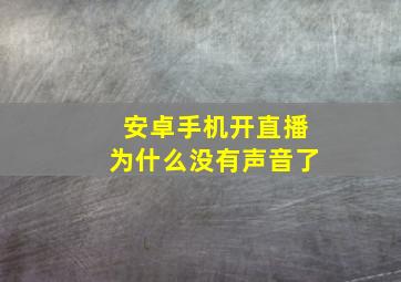 安卓手机开直播为什么没有声音了