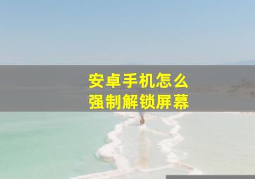 安卓手机怎么强制解锁屏幕