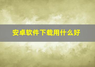 安卓软件下载用什么好