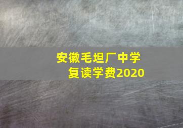 安徽毛坦厂中学复读学费2020