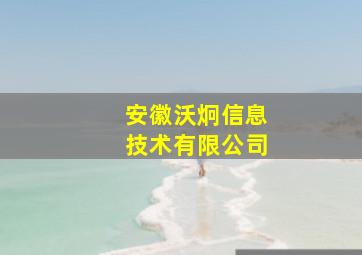 安徽沃炯信息技术有限公司