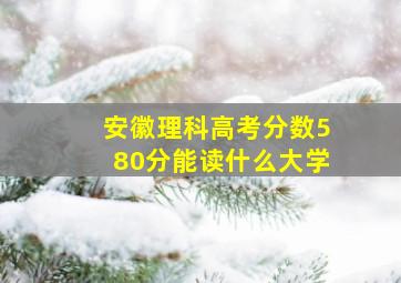 安徽理科高考分数580分能读什么大学