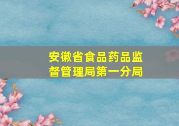 安徽省食品药品监督管理局第一分局