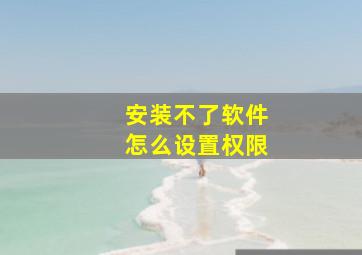 安装不了软件怎么设置权限