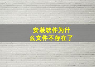 安装软件为什么文件不存在了