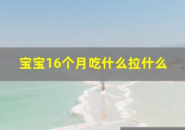 宝宝16个月吃什么拉什么