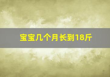 宝宝几个月长到18斤