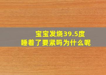 宝宝发烧39.5度睡着了要紧吗为什么呢