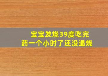 宝宝发烧39度吃完药一个小时了还没退烧