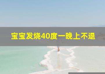 宝宝发烧40度一晚上不退