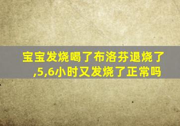 宝宝发烧喝了布洛芬退烧了,5,6小时又发烧了正常吗