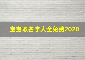 宝宝取名字大全免费2020