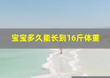 宝宝多久能长到16斤体重