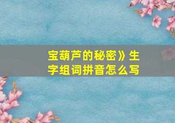 宝葫芦的秘密》生字组词拼音怎么写