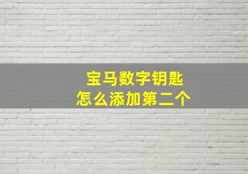 宝马数字钥匙怎么添加第二个