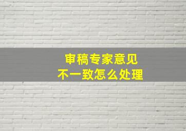 审稿专家意见不一致怎么处理