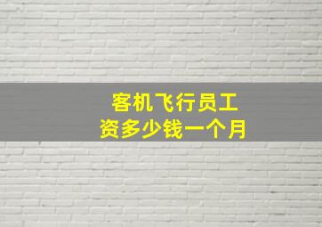 客机飞行员工资多少钱一个月