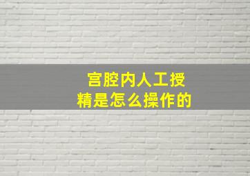 宫腔内人工授精是怎么操作的